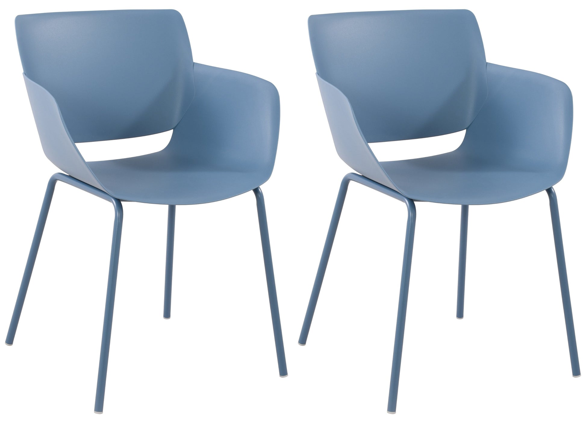 2-delige Set Tuinstoelen - Terrasstoelen - Weerbestendig Polypropyleen Kleur blauw