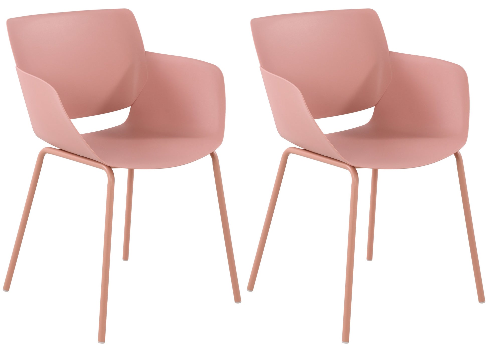 2-delige Set Tuinstoelen - Terrasstoelen - Weerbestendig Polypropyleen Kleur roze