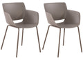 2-delige Set Tuinstoelen - Terrasstoelen - Weerbestendig Polypropyleen Kleur taupe
