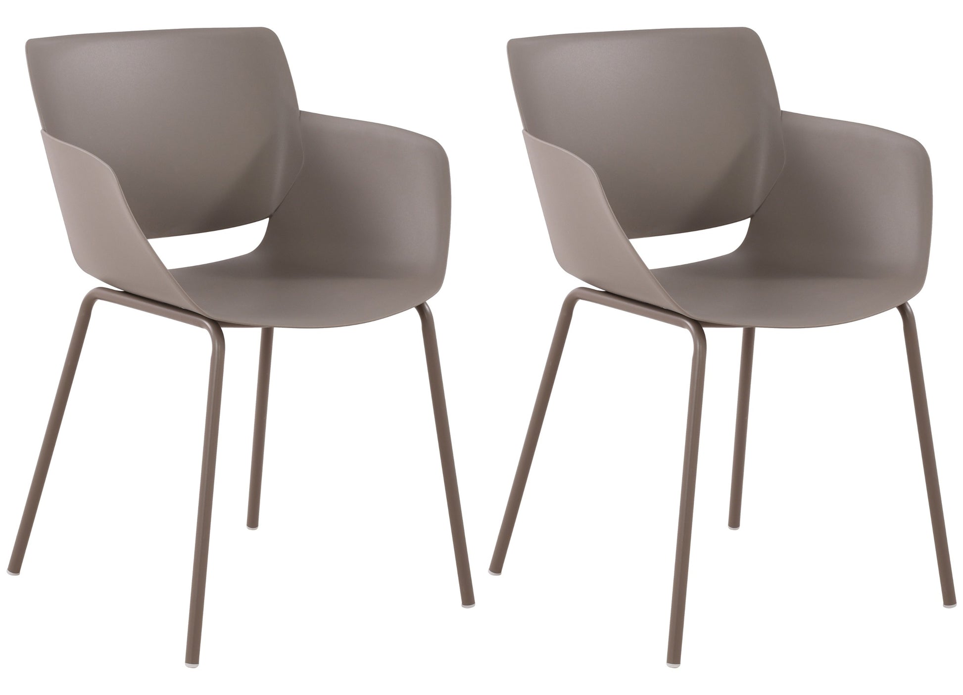 2-delige Set Tuinstoelen - Terrasstoelen - Weerbestendig Polypropyleen Kleur taupe