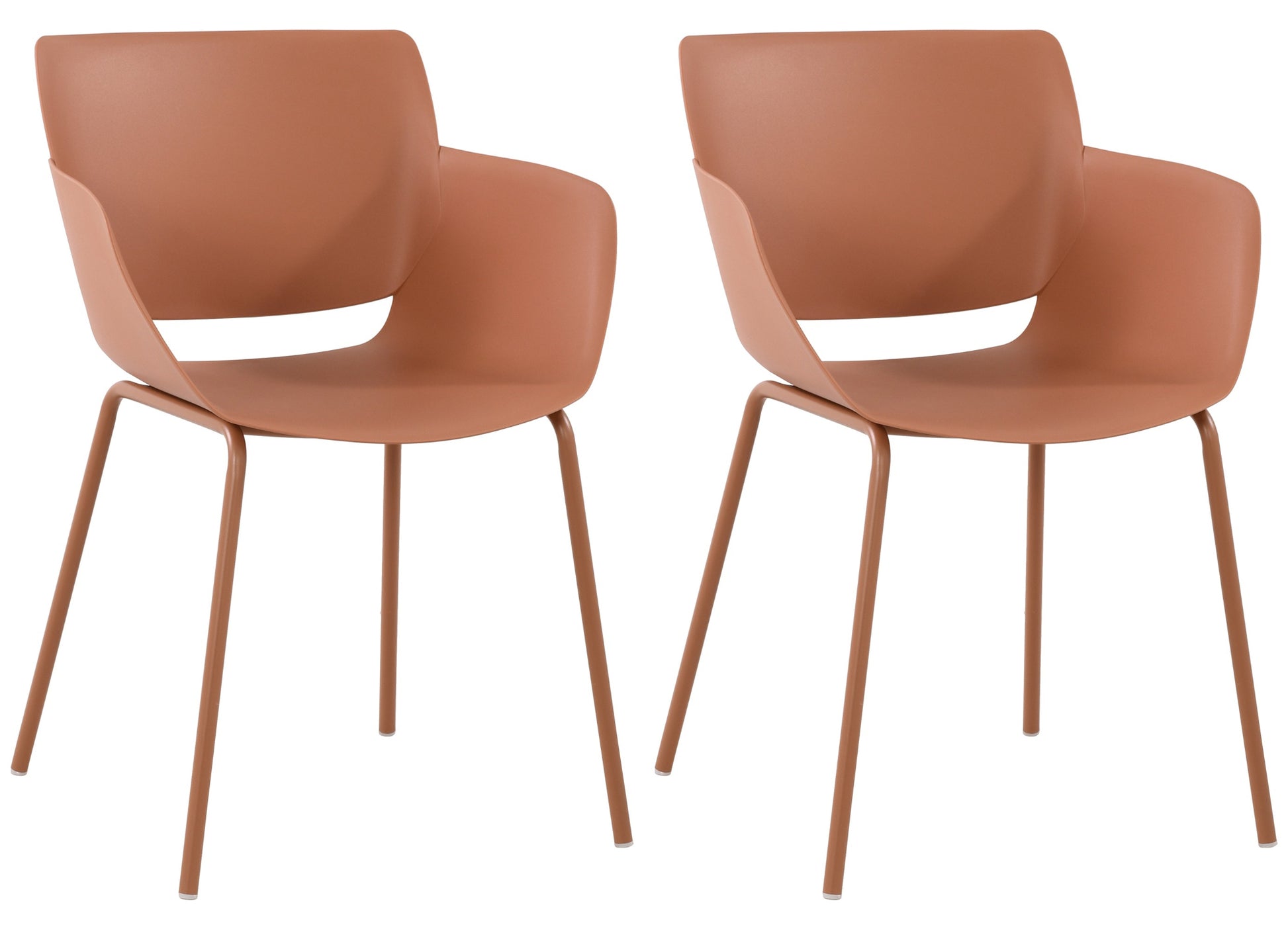 2-delige Set Tuinstoelen - Terrasstoelen - Weerbestendig Polypropyleen Kleur terracotta