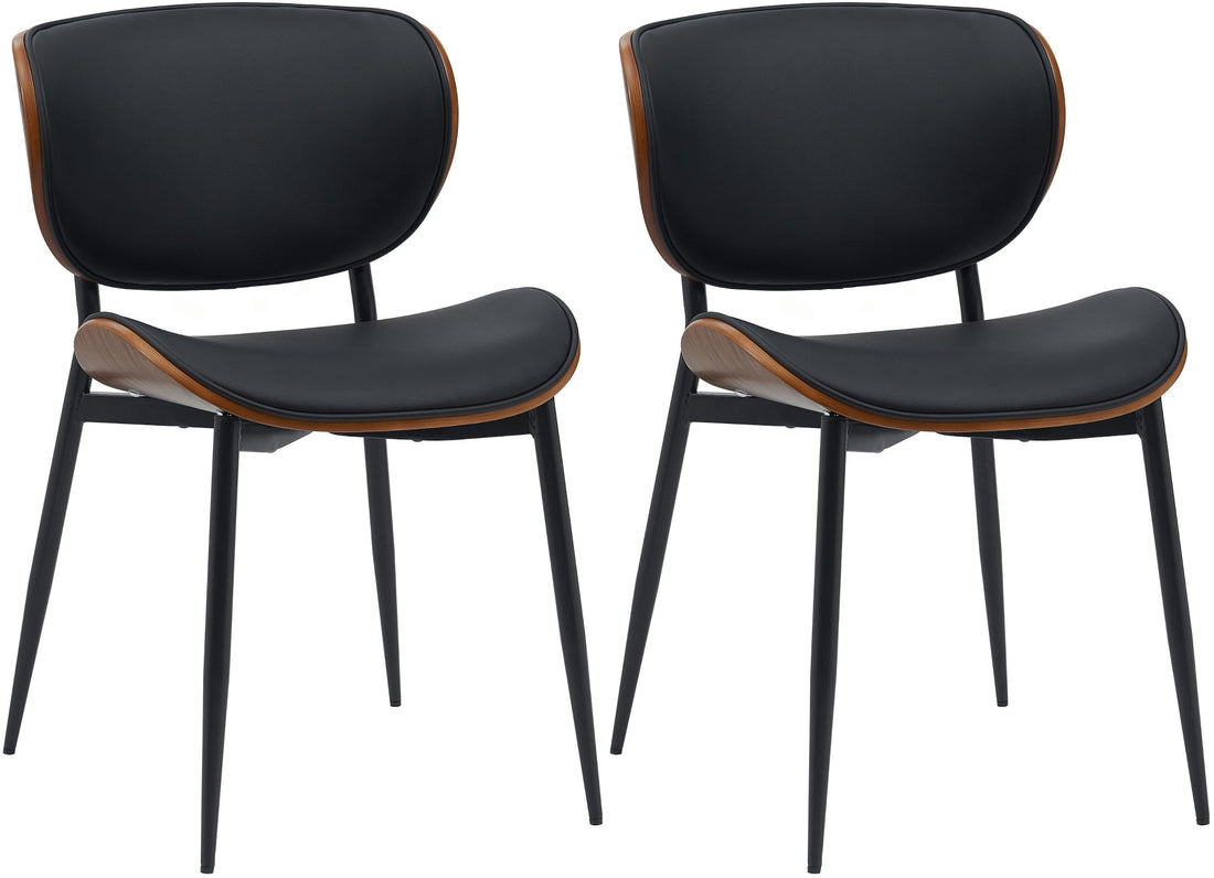 2-delige set Bezoekersstoel - Loungestoelen - Onderhoudsvriendelijk Kunstleer Kleur walnoot/zwart Materiaal kunstleer
