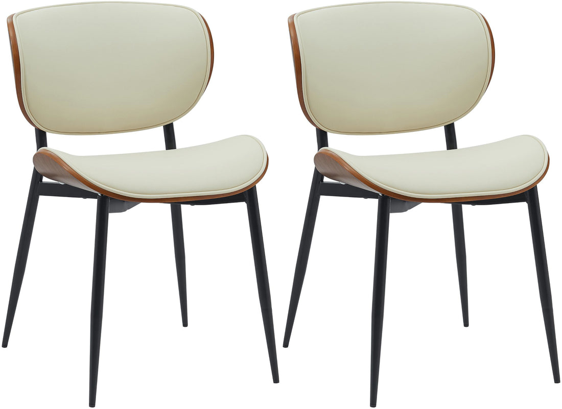 2-delige set Bezoekersstoel - Loungestoelen - Onderhoudsvriendelijk Kunstleer Kleur walnoot/zwart Materiaal kunstleer