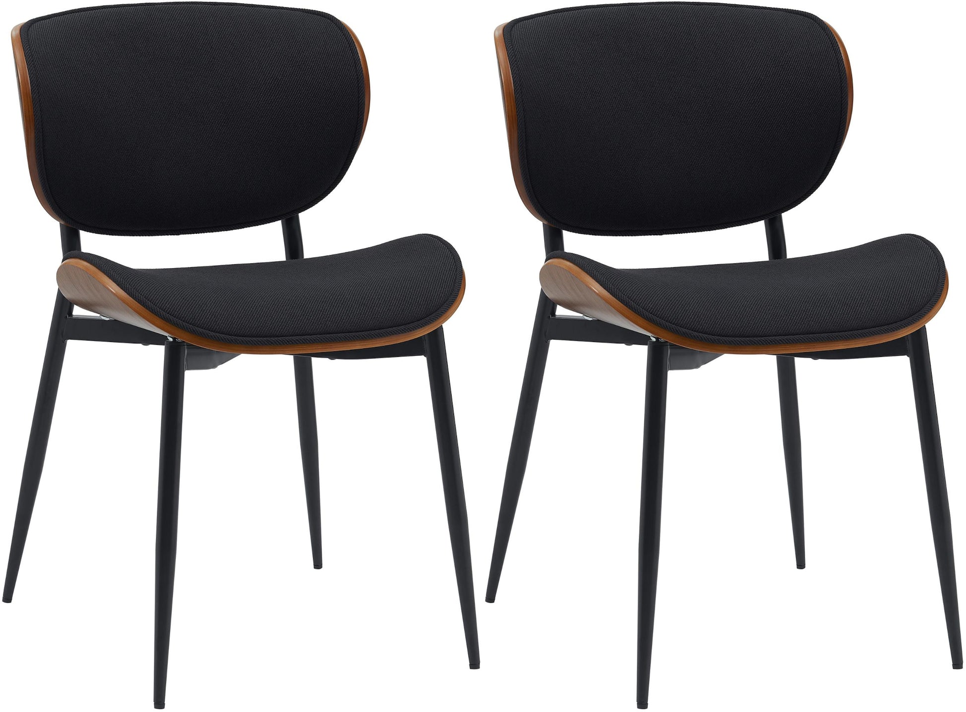 2-delige set Bezoekersstoel - Loungestoelen - Onderhoudsvriendelijk Kunstleer Kleur walnoot/zwart Materiaal Stof