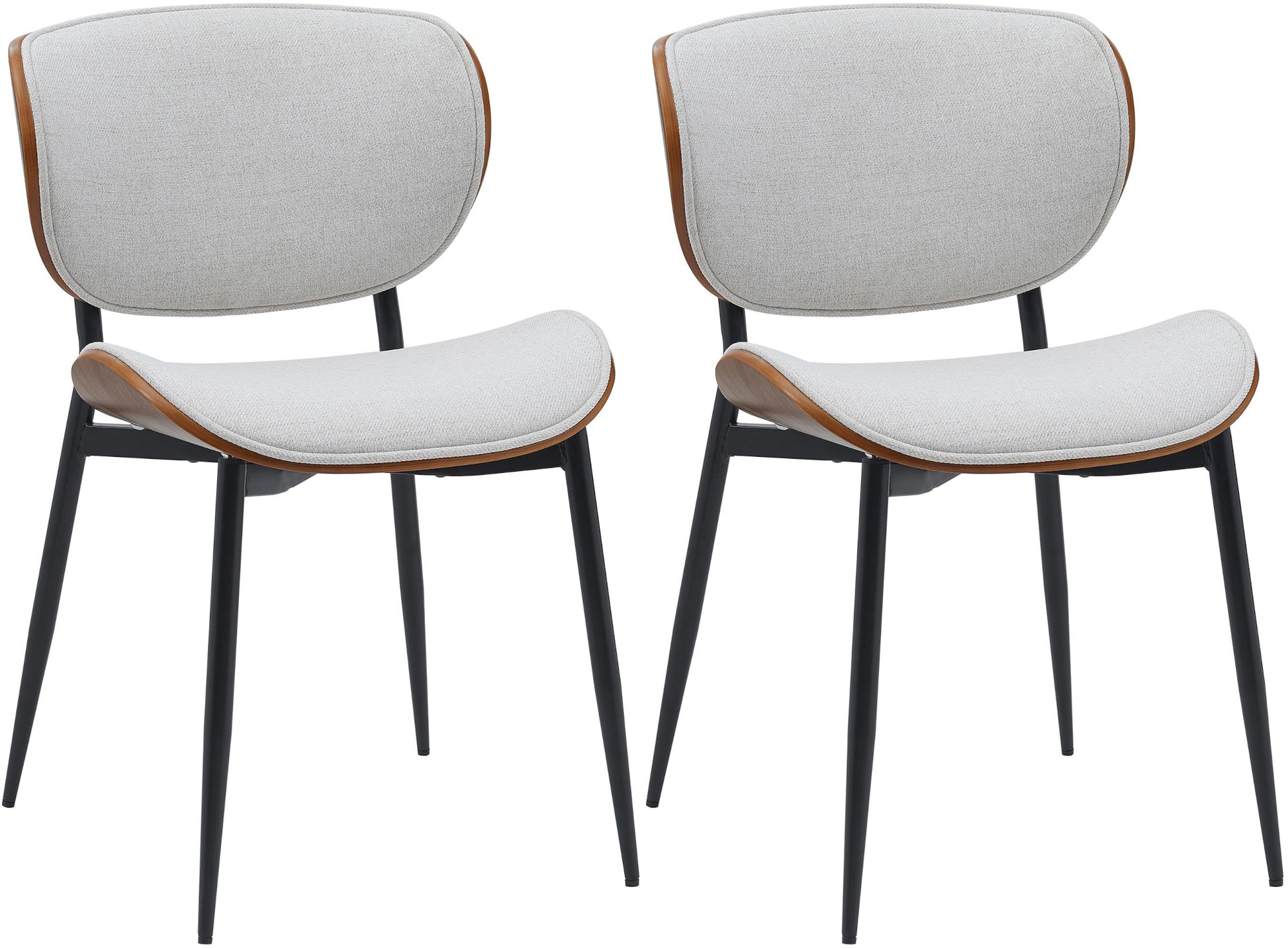 2-delige set Bezoekersstoel - Loungestoelen - Onderhoudsvriendelijk Kunstleer Kleur walnoot/creme Materiaal Stof