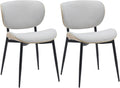 2-delige set Bezoekersstoel - Loungestoelen - Onderhoudsvriendelijk Kunstleer Kleur natuur/creme Materiaal Stof