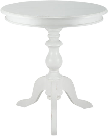 Ronde Bijzettafel 70 cm – Salon- of Sidetafel – Antiek Wit – Ruimtebesparend & Duurzaam Mindihout Kleur antiek wit