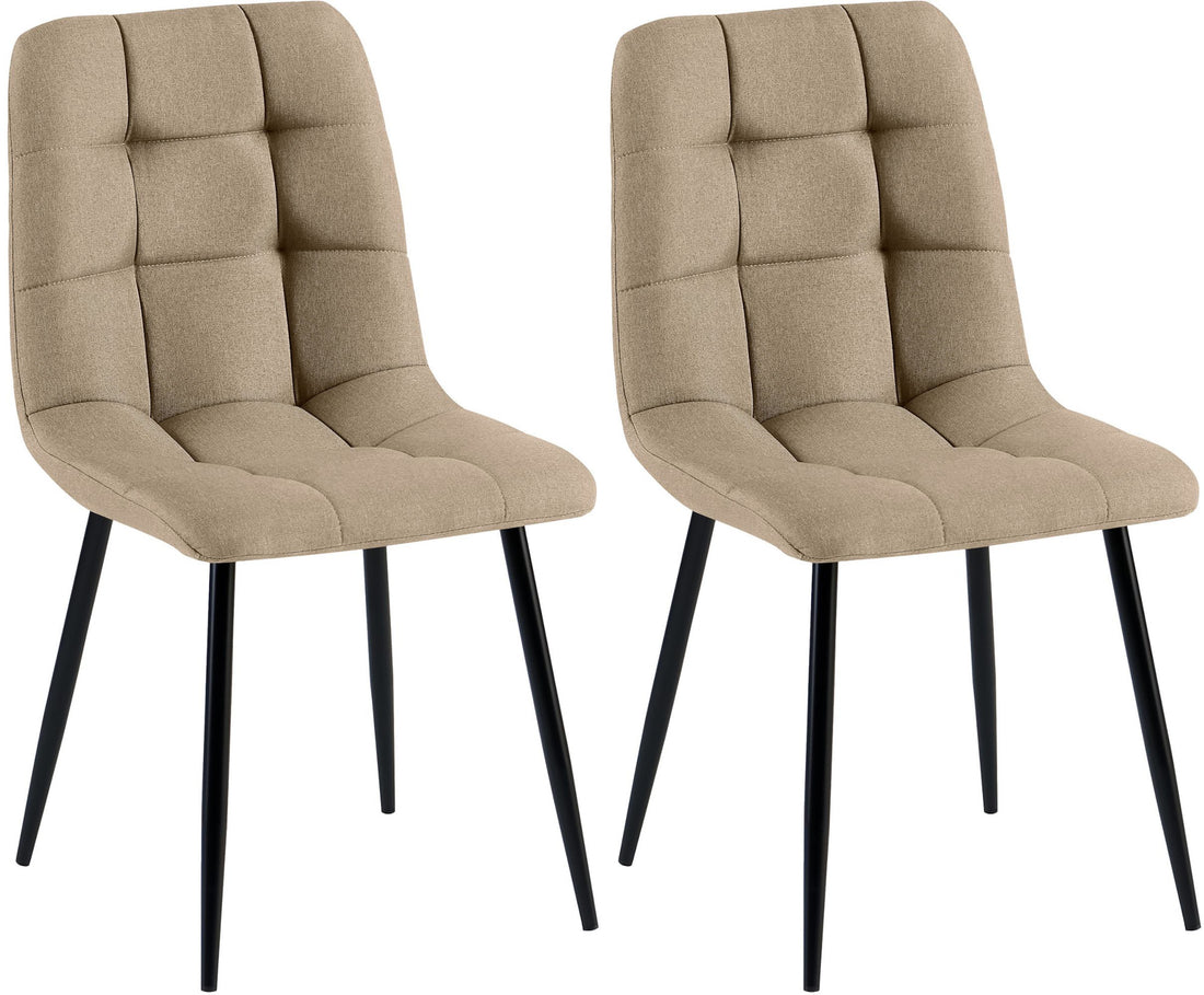 2-delige Set Eetkamerstoelen - Keukentafelstoelen, Comfortabele Bekleding, Onderhoudsvriendelijk Kleur taupe