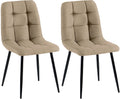 2-delige Set Eetkamerstoelen - Keukentafelstoelen, Comfortabele Bekleding, Onderhoudsvriendelijk Kleur taupe