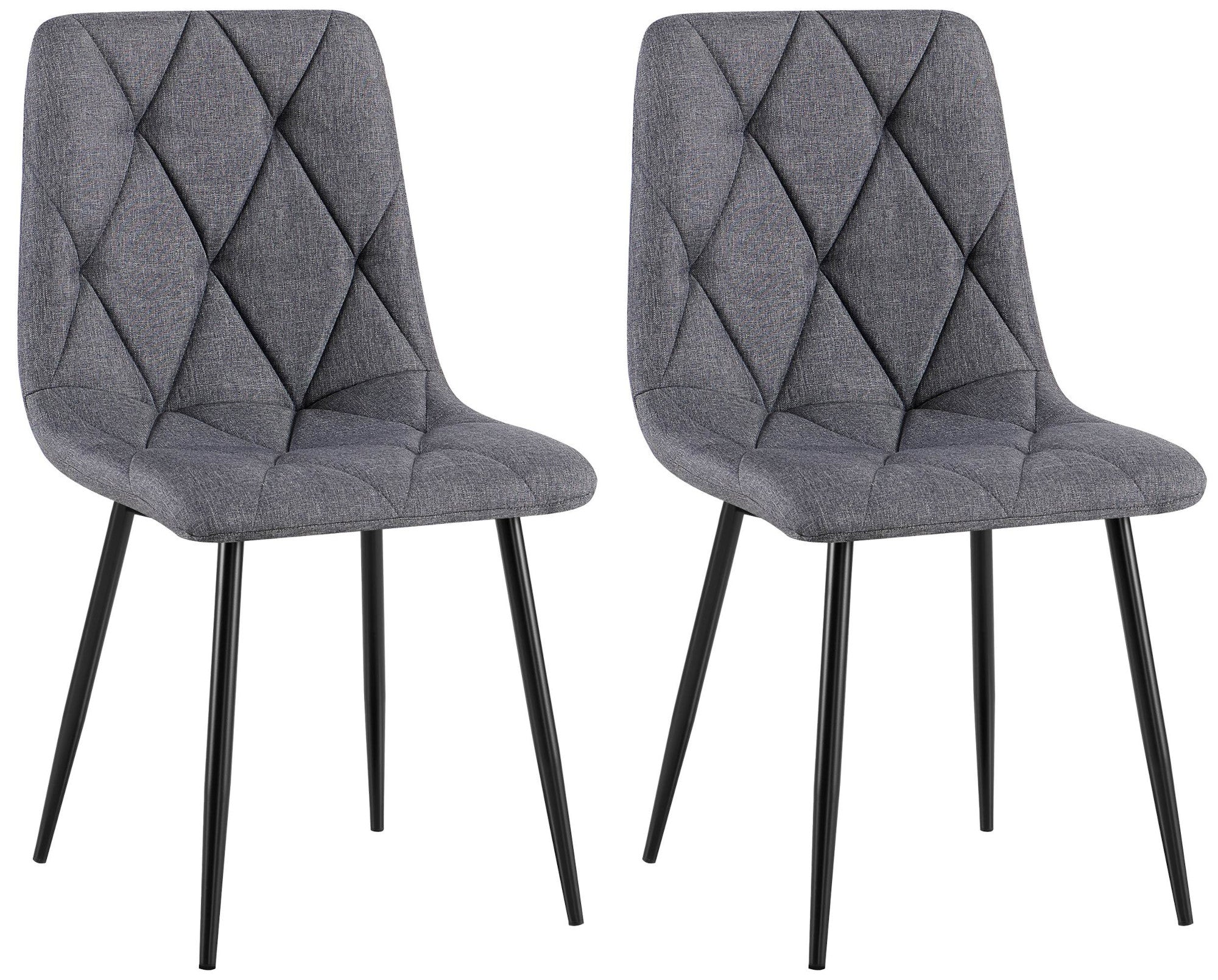 2-delige Set Eetkamerstoelen - Keukenstoelen - Hoog Comfort Design Kleur donkergrijs