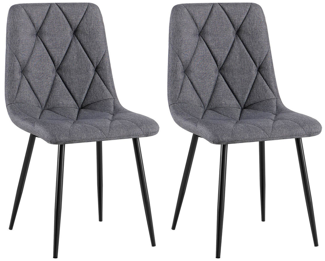 2-delige Set Eetkamerstoelen - Keukenstoelen - Hoog Comfort Design Kleur donkergrijs