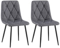 2-delige Set Eetkamerstoelen - Keukenstoelen - Hoog Comfort Design Kleur donkergrijs