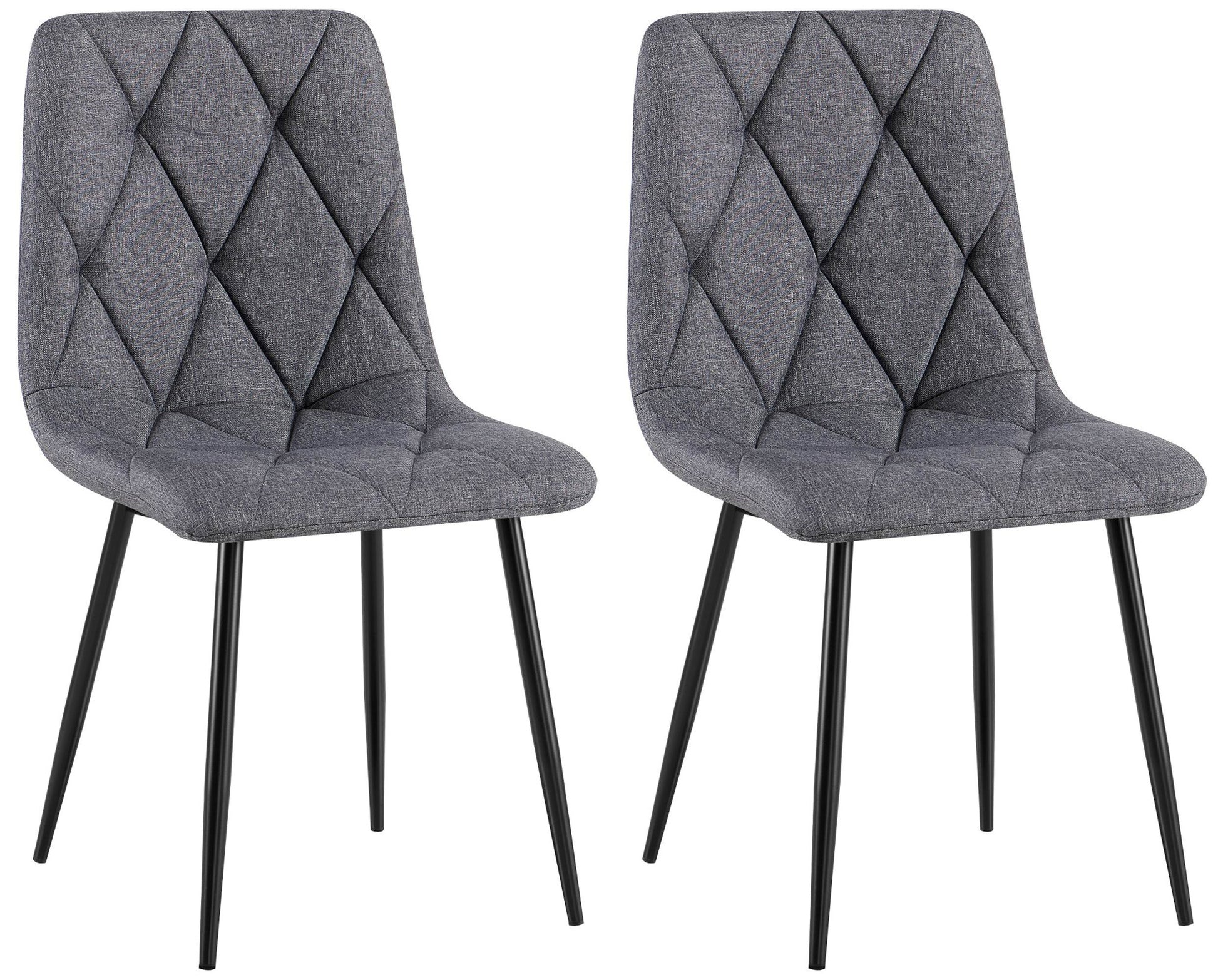 2-delige Set Eetkamerstoelen - Keukenstoelen - Hoog Comfort Design Kleur donkergrijs