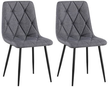 2-delige Set Eetkamerstoelen - Keukenstoelen - Hoog Comfort Design Kleur donkergrijs