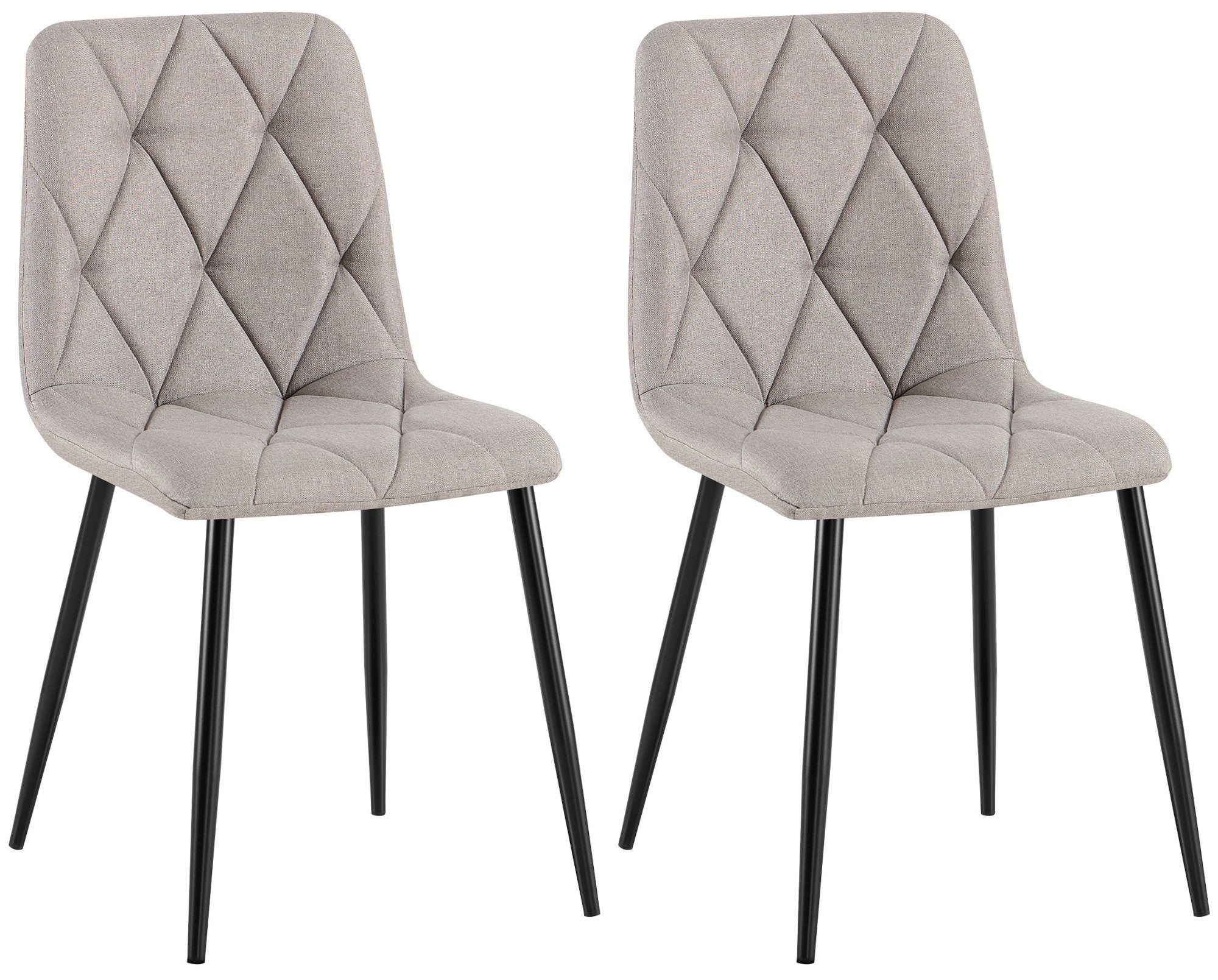 2-delige set Eetkamerstoelen - Keukenstoelen, Comfortabel Fluweel, Tijdloze Look Kleur lichtgrijs