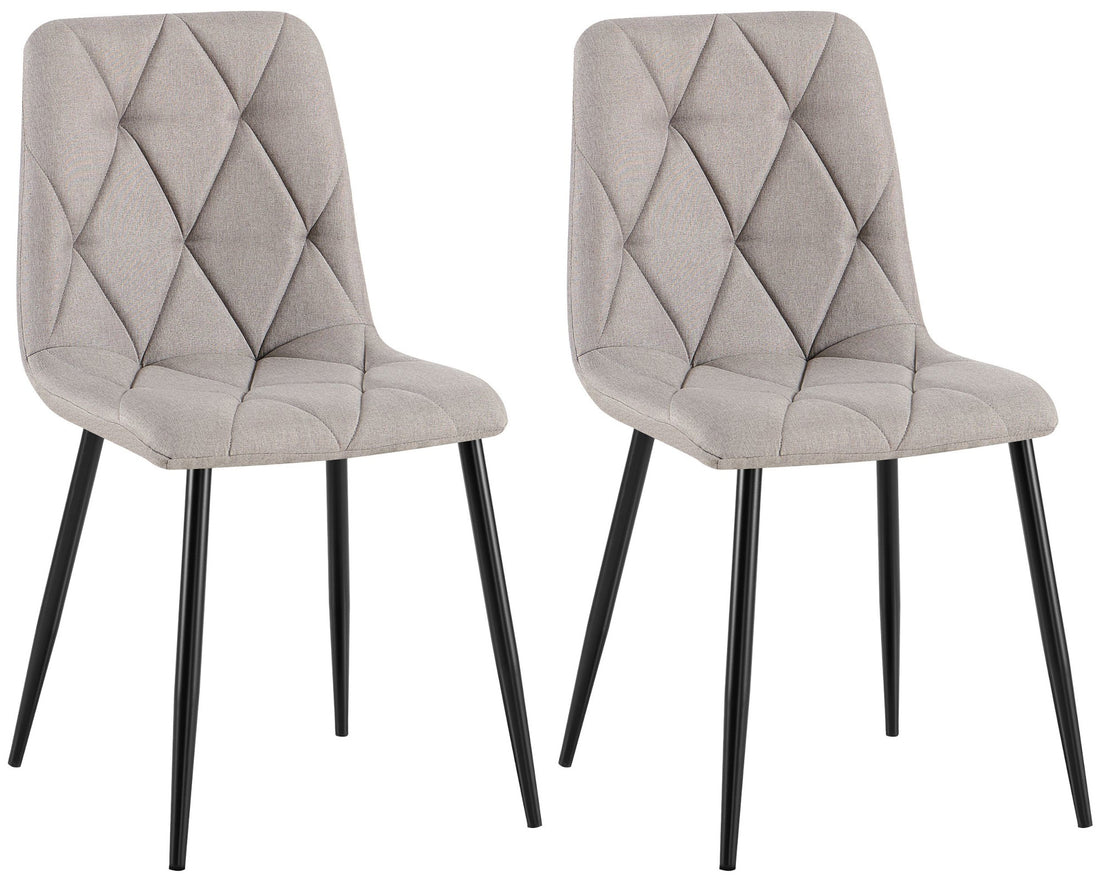 2-delige set Eetkamerstoelen - Keukenstoelen, Comfortabel Fluweel, Tijdloze Look Kleur lichtgrijs
