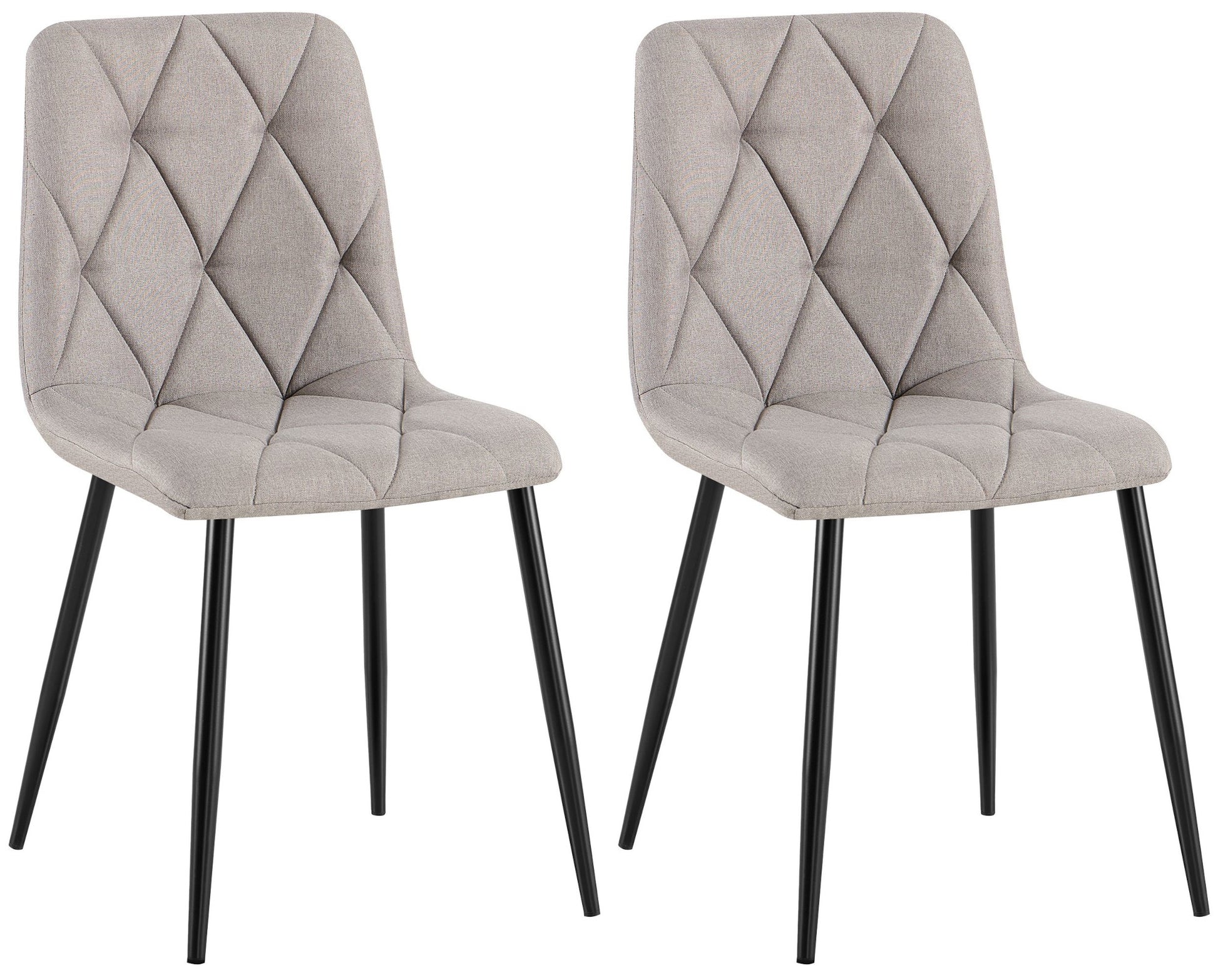 2-delige set Eetkamerstoelen - Keukenstoelen, Comfortabel Fluweel, Tijdloze Look Kleur lichtgrijs