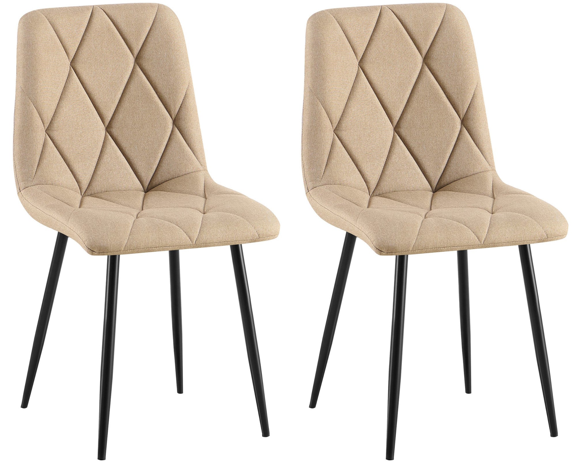 Moderne Eetkamerstoelen Set - Dining Chairs - Comfortabele Fluwelen Zitting Kleur taupe