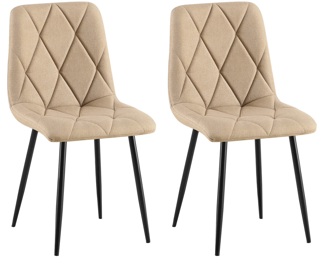 Moderne Eetkamerstoelen Set - Dining Chairs - Comfortabele Fluwelen Zitting Kleur taupe