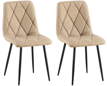 Moderne Eetkamerstoelen Set - Dining Chairs - Comfortabele Fluwelen Zitting Kleur taupe
