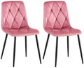 Set van 2 Fluwelen Eetkamerstoelen - Comfortabel & Tijdloos Design Kleur roze (licht)