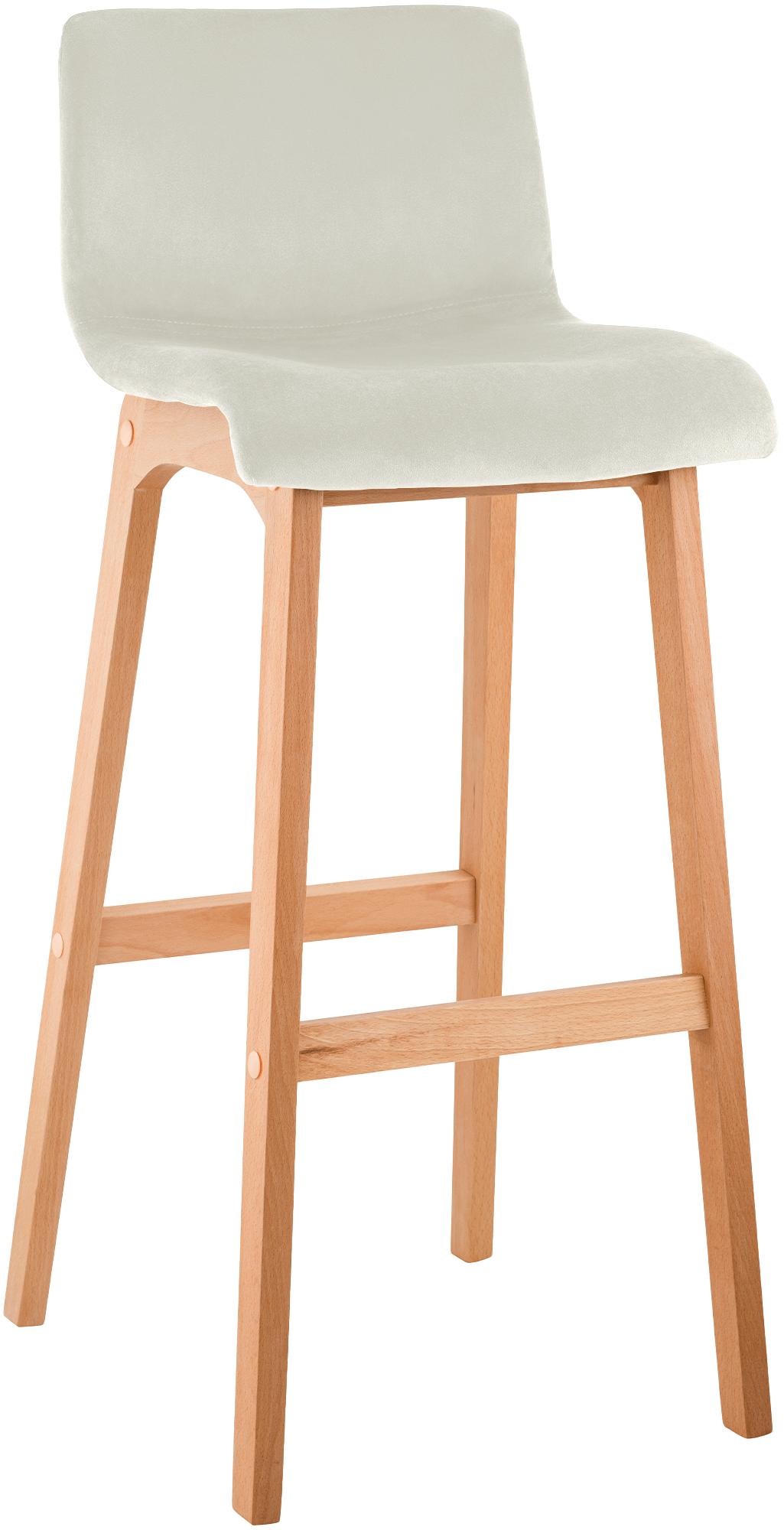 Barkruk Fluweel - Kruk Met Rugleuning - Extra Comfort, Stabiliteit & Vloerbeschermers, Crèmekleur Kleur crème