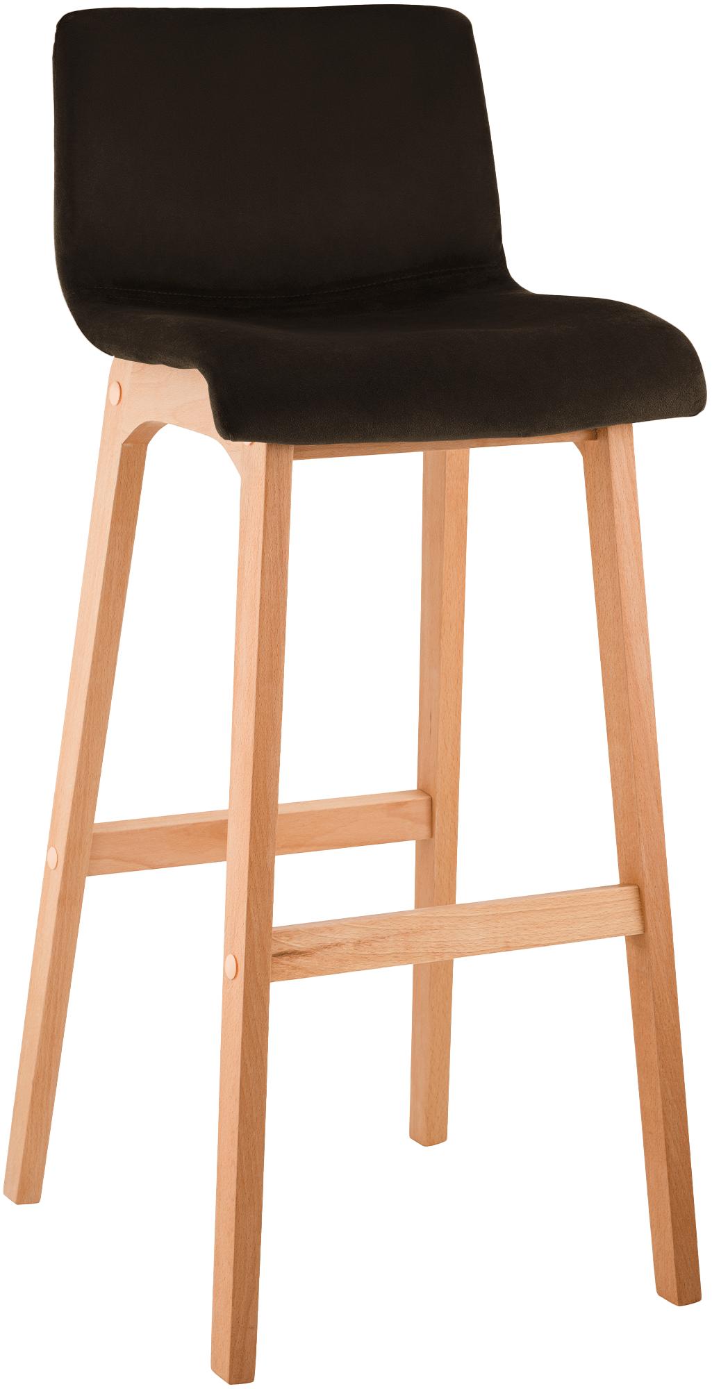 Barkruk fluweel, barstoel, ergonomisch zitcomfort, houten frame, luxe uitstraling Kleur bruin