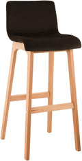 Barkruk fluweel, barstoel, ergonomisch zitcomfort, houten frame, luxe uitstraling Kleur bruin