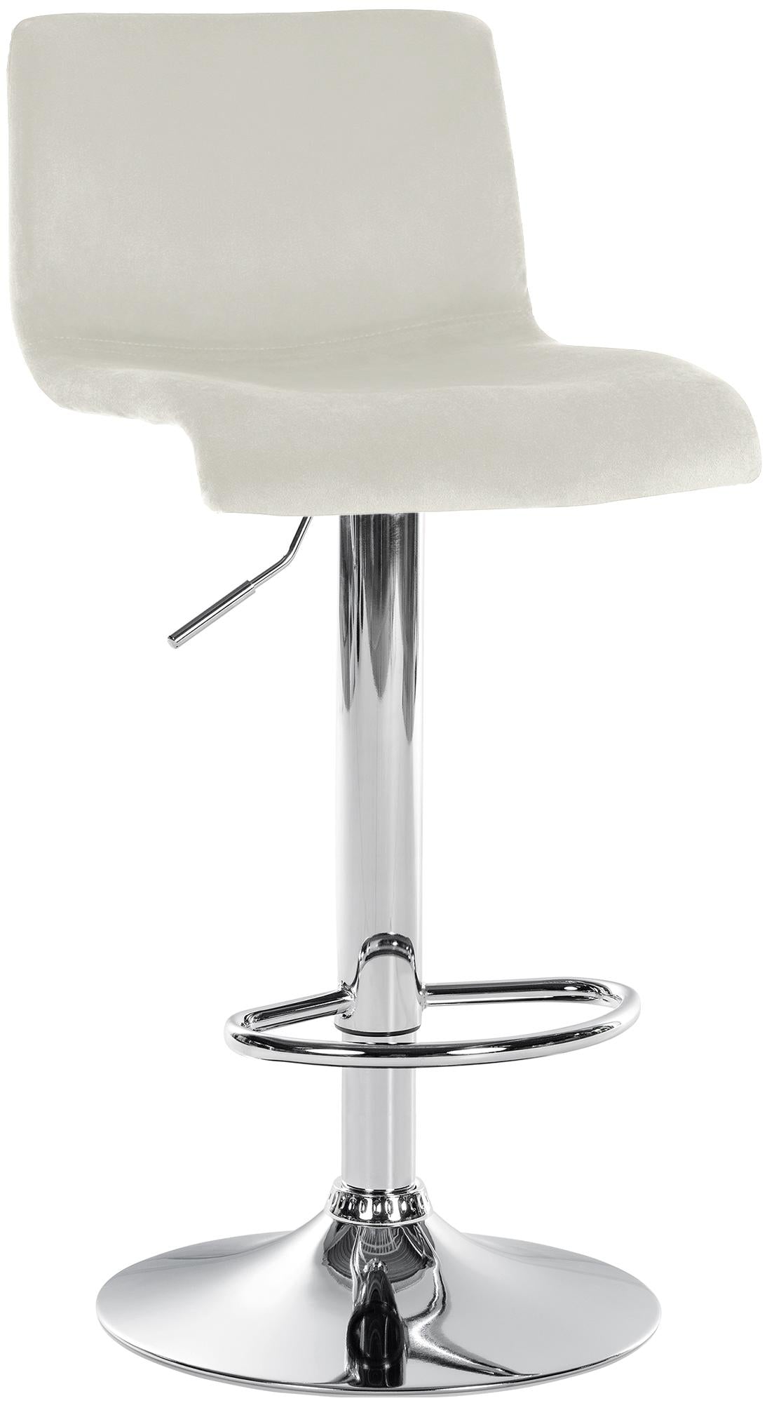 Moderne Fluwelen Barkruk - Stijlvol - Verstelbaar Frame voor Comfort Kleur crème