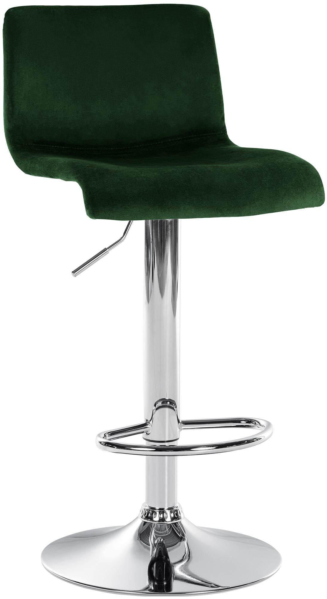 Moderne Fluwelen Barkruk - Luxe Design - Traploos Verstelbaar & 360° Draaibaar Kleur groen