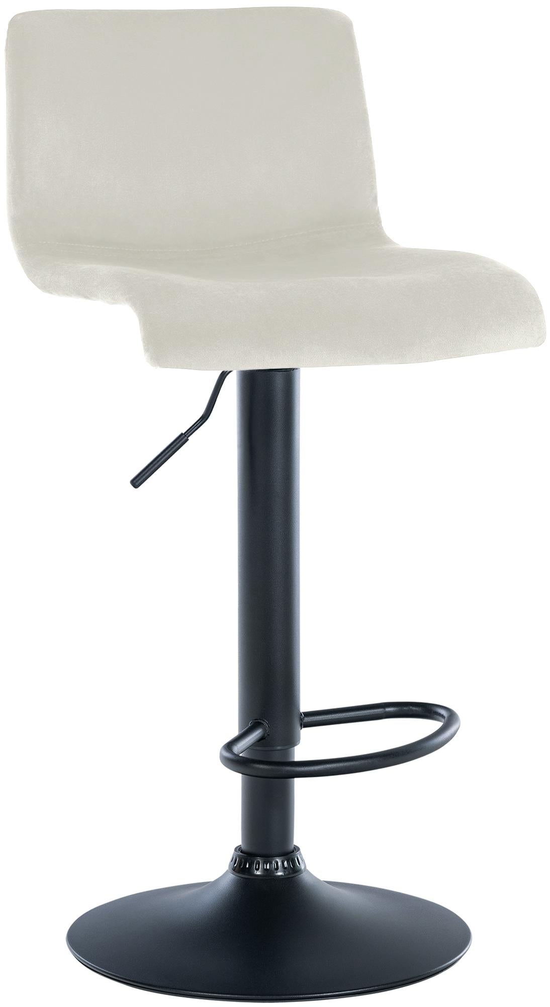 Moderne Fluwelen Barkruk - Verstelbare Hoogte voor Comfort - Elegante Stijl en Stevigheid Kleur crème