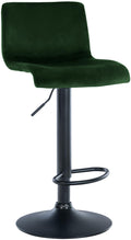Verstelbare Fluwelen Barkruk - Stijlvol Comfort - 360° Draaibaar & Voetensteun - Groen/Zwart Kleur groen