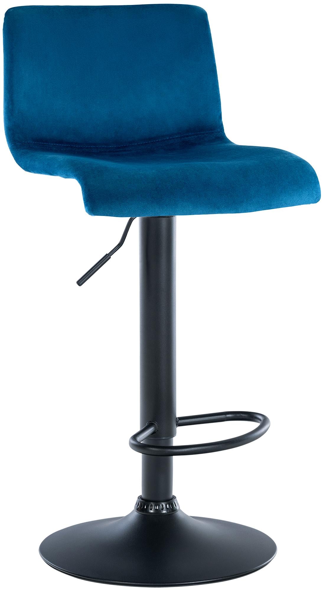 Moderne Fluwelen Barkruk - Luxe Zitje - Verstelbaar & 360° Draaibaar Frame Kleur blauw