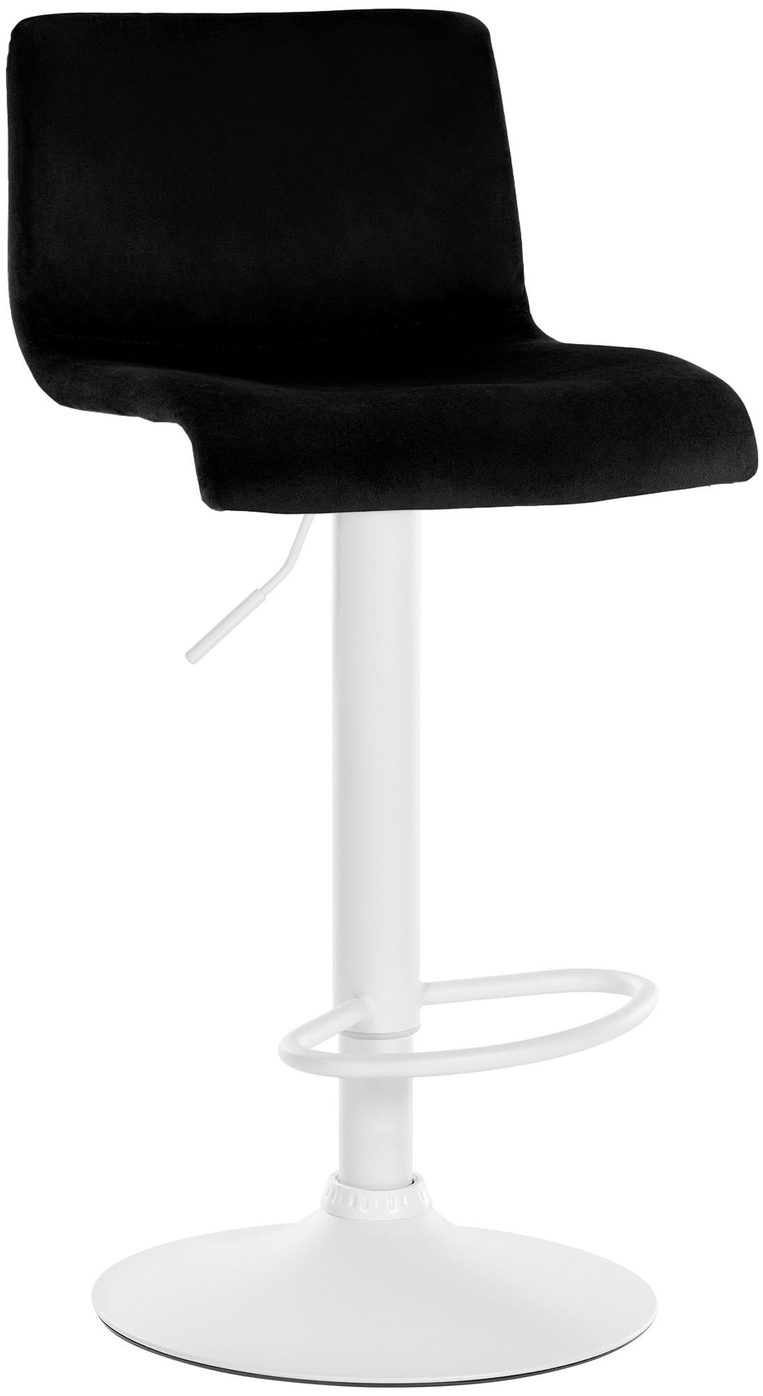 Moderne Barkruk - Comfortabele Stool - Verstelbaar Zitvlak, Fluweel & Metaal Design Kleur zwart