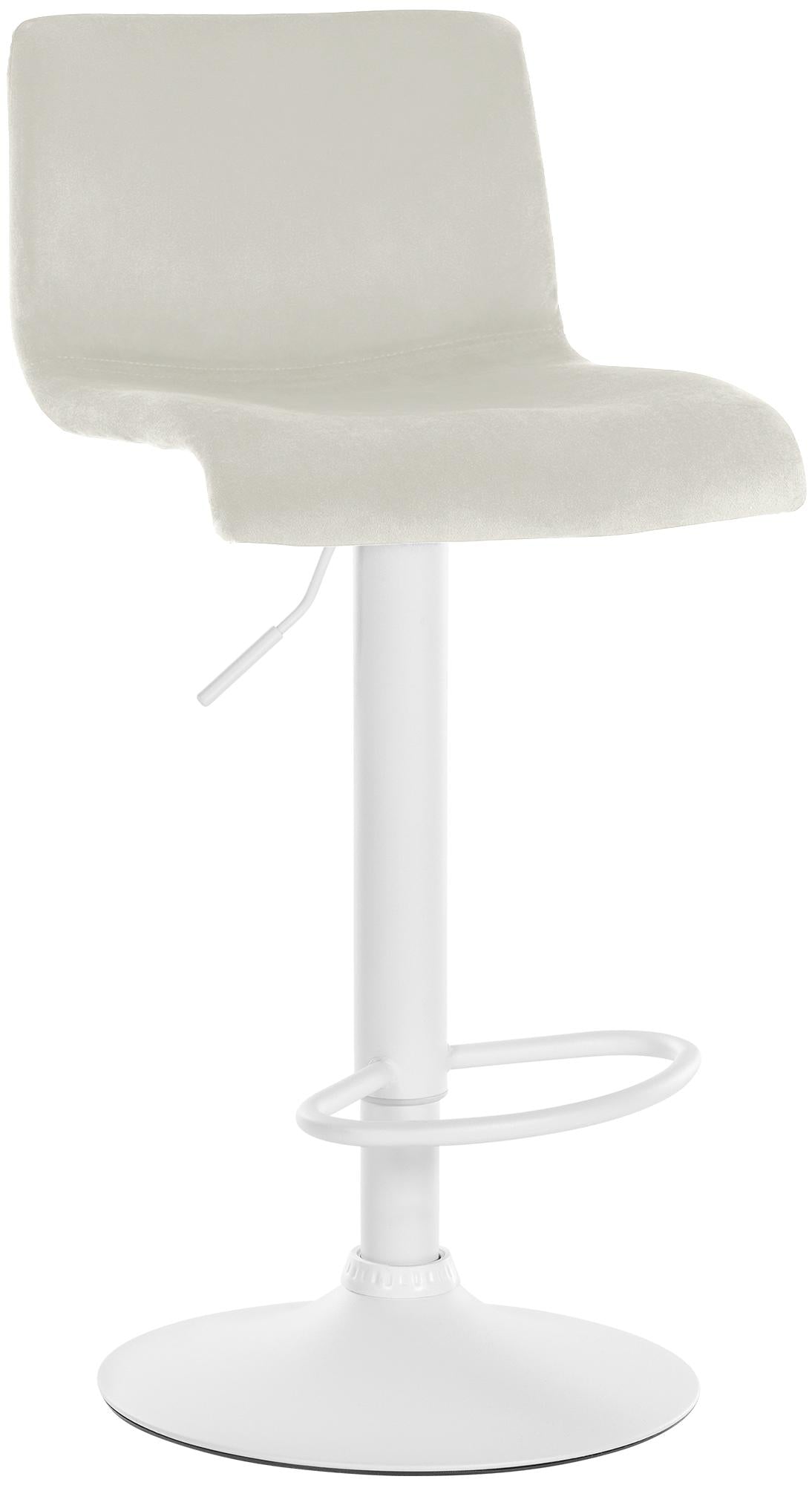 Barkruk - Stoel - Verstelbaar Fluwelen Comfort, 360° Draaibaar Kleur crème