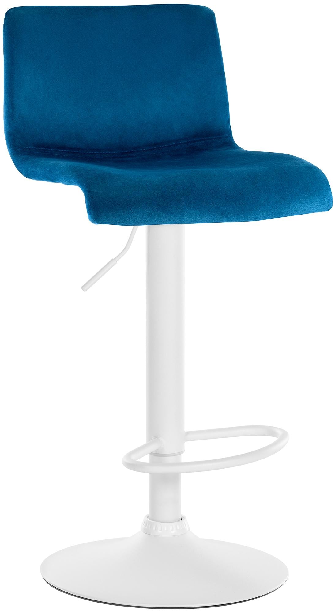 Barkruk Fluweelbekleding - Luxe Design - Verstelbaar & 360° Draaibaar Kleur blauw