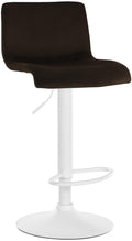Barkruk, Fluwelen Kruk - Hoog Zitcomfort - Traploos Verstelbaar Frame, Luxe Barkrukken Kleur bruin