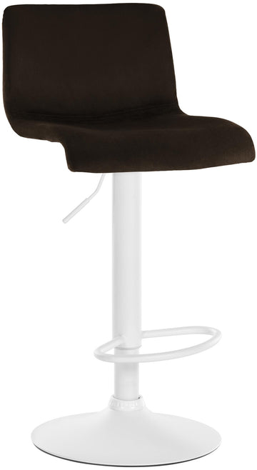 Barkruk, Fluwelen Kruk - Hoog Zitcomfort - Traploos Verstelbaar Frame, Luxe Barkrukken Kleur bruin