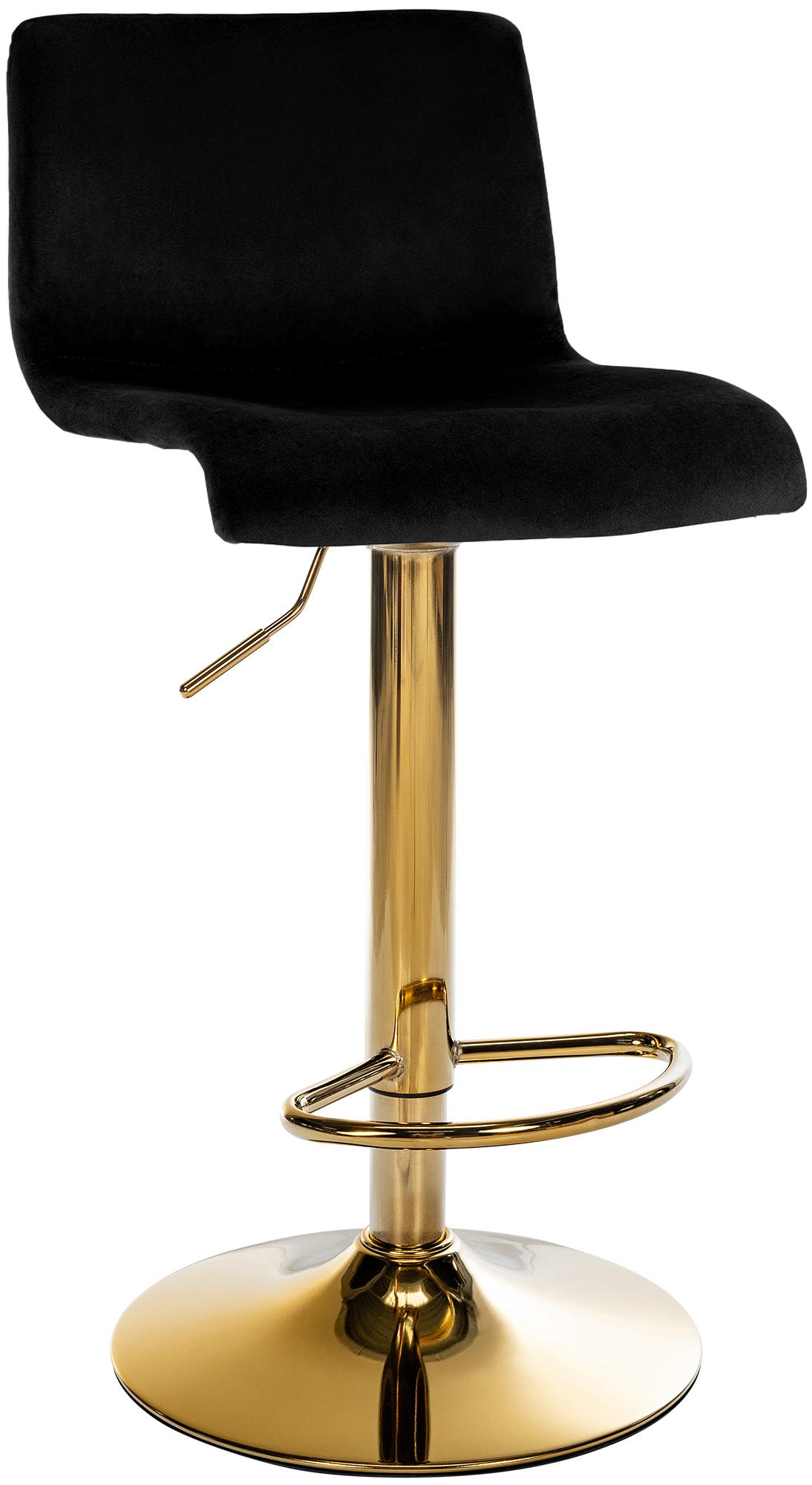 Barkruk Fluweel Zwart - Zitmeubel - Verstelbare Hoogte, Moderne Stijl Kleur zwart