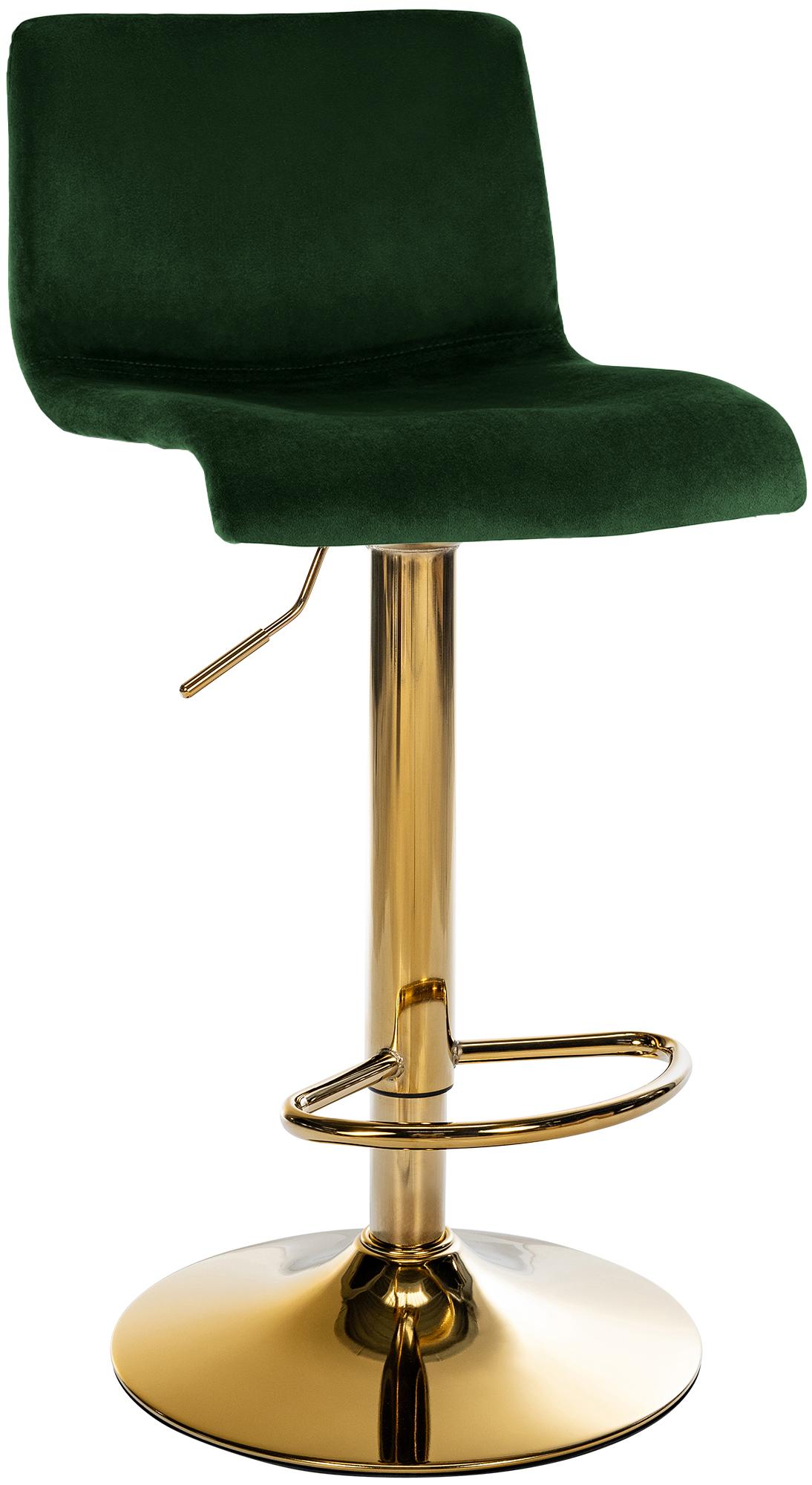 Moderne Fluwelen Barkruk - Luxe Hocker - Optimaal Zitcomfort, Verstelbaar & 360° Draaibaar Kleur groen