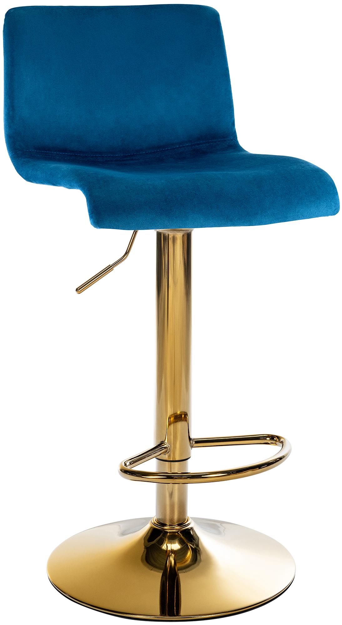 Barkruk Fluweel Verstelbaar, Moderne Kruk, 360° Draaibaar Kleur blauw