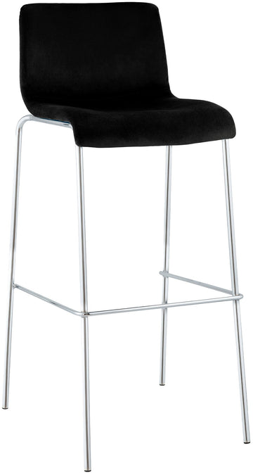 Barkruk Fluweel – Velvet Kruk – Ergonomisch Comfort – 75cm zithoogte, Chroom, Vloerbeschermers Kleur zwart