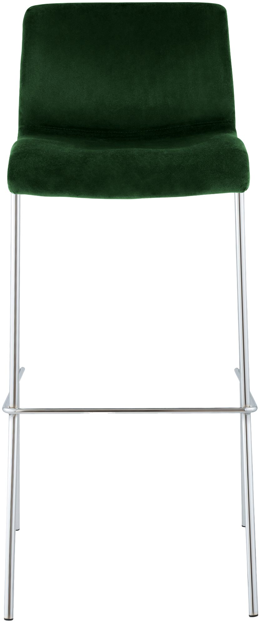 Barkruk Fluweel - Barstoel - Ergonomisch Comfort - Chroom Frame - Zachte Bekleding 75cm Kleur groen
