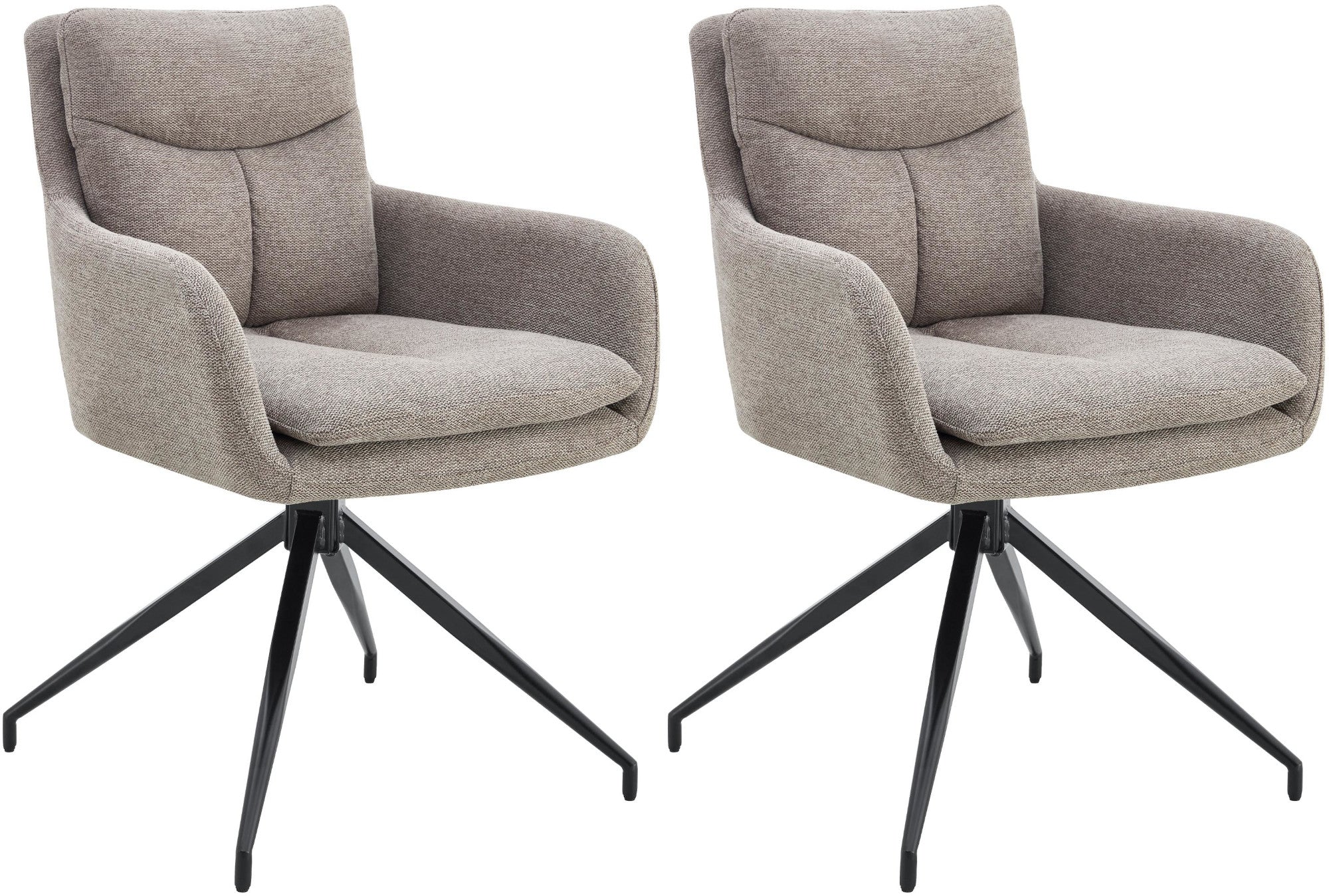 Set van 2 Eetkamerstoelen - Keukenstoelen - Ergonomisch Comfort Kleur taupe