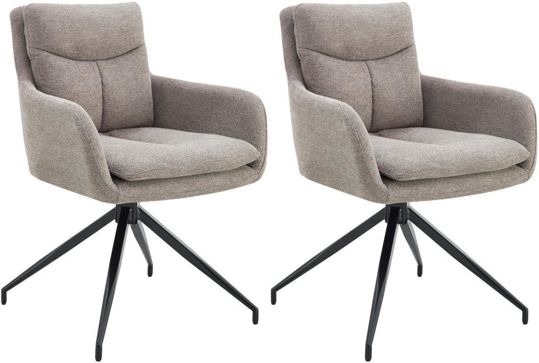Set van 2 Eetkamerstoelen - Keukenstoelen - Ergonomisch Comfort Kleur taupe