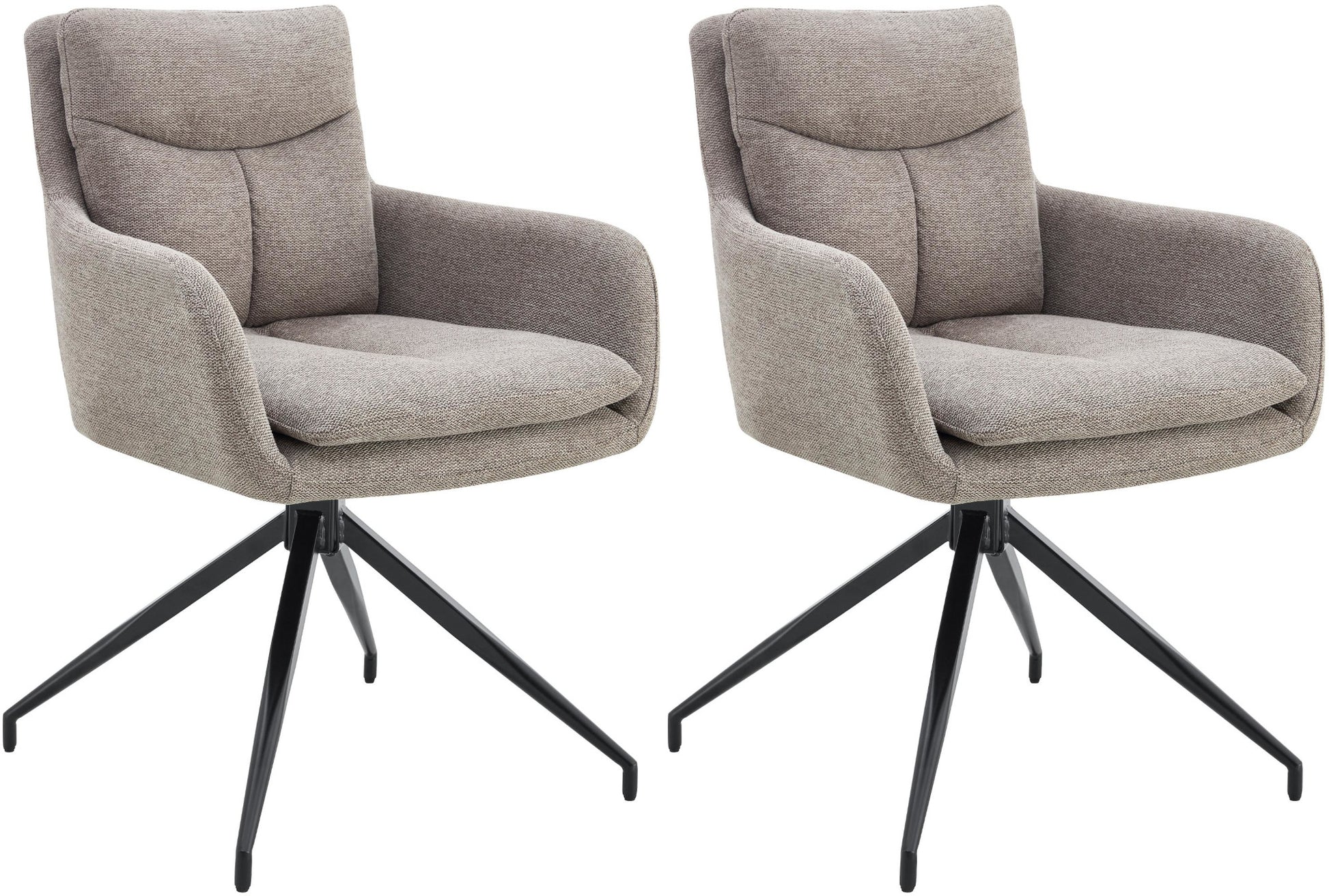 Set van 2 Eetkamerstoelen - Keukenstoelen - Ergonomisch Comfort Kleur taupe
