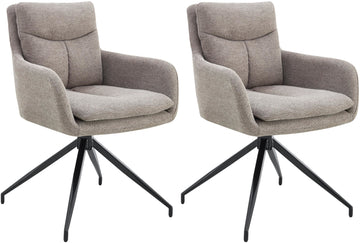Set van 2 Eetkamerstoelen - Keukenstoelen - Ergonomisch Comfort Kleur taupe
