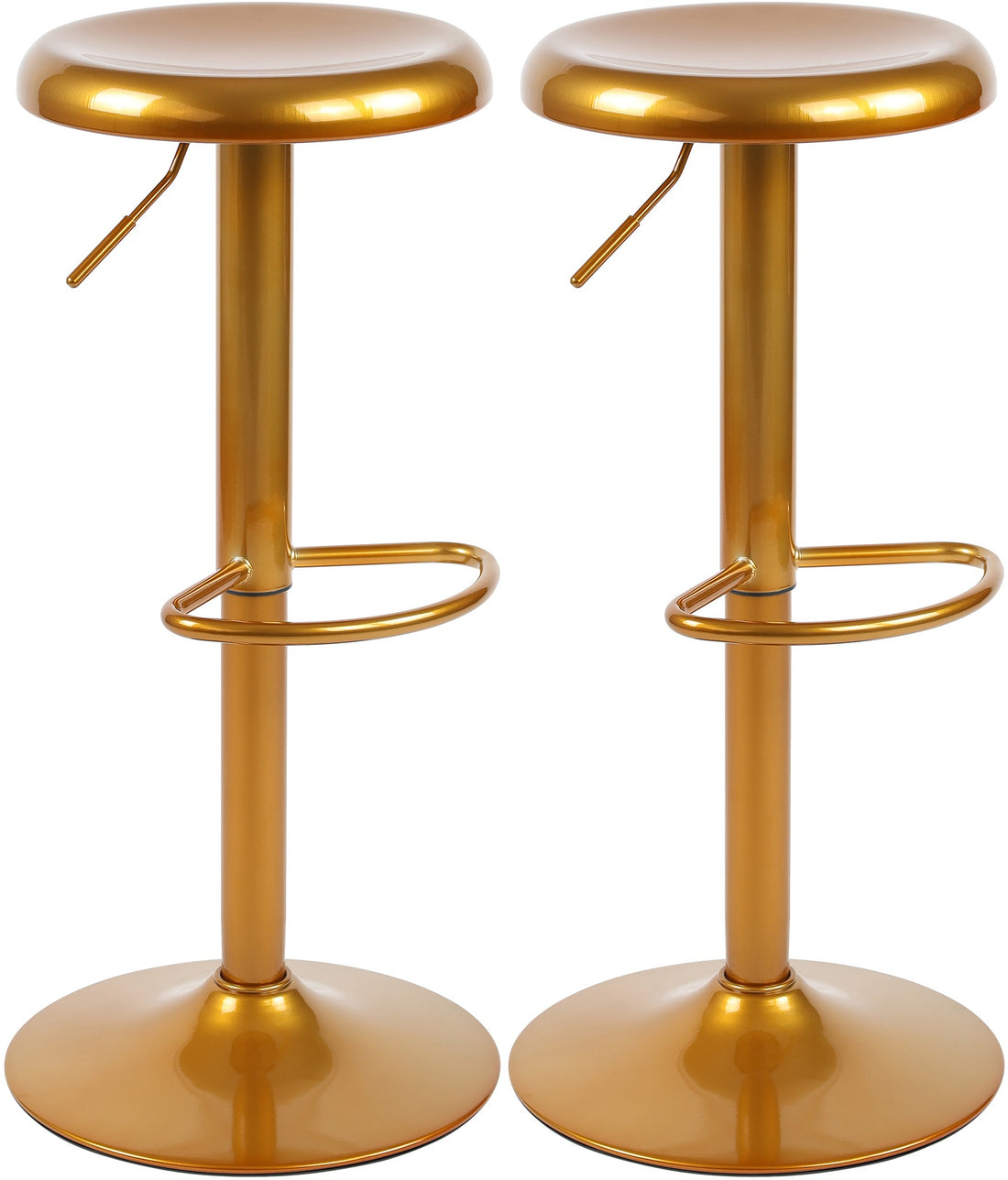 Set van 2 Gouden Barkrukken - Hoge Krukken - Verstelbaar voor Modern Comfort Kleur goud