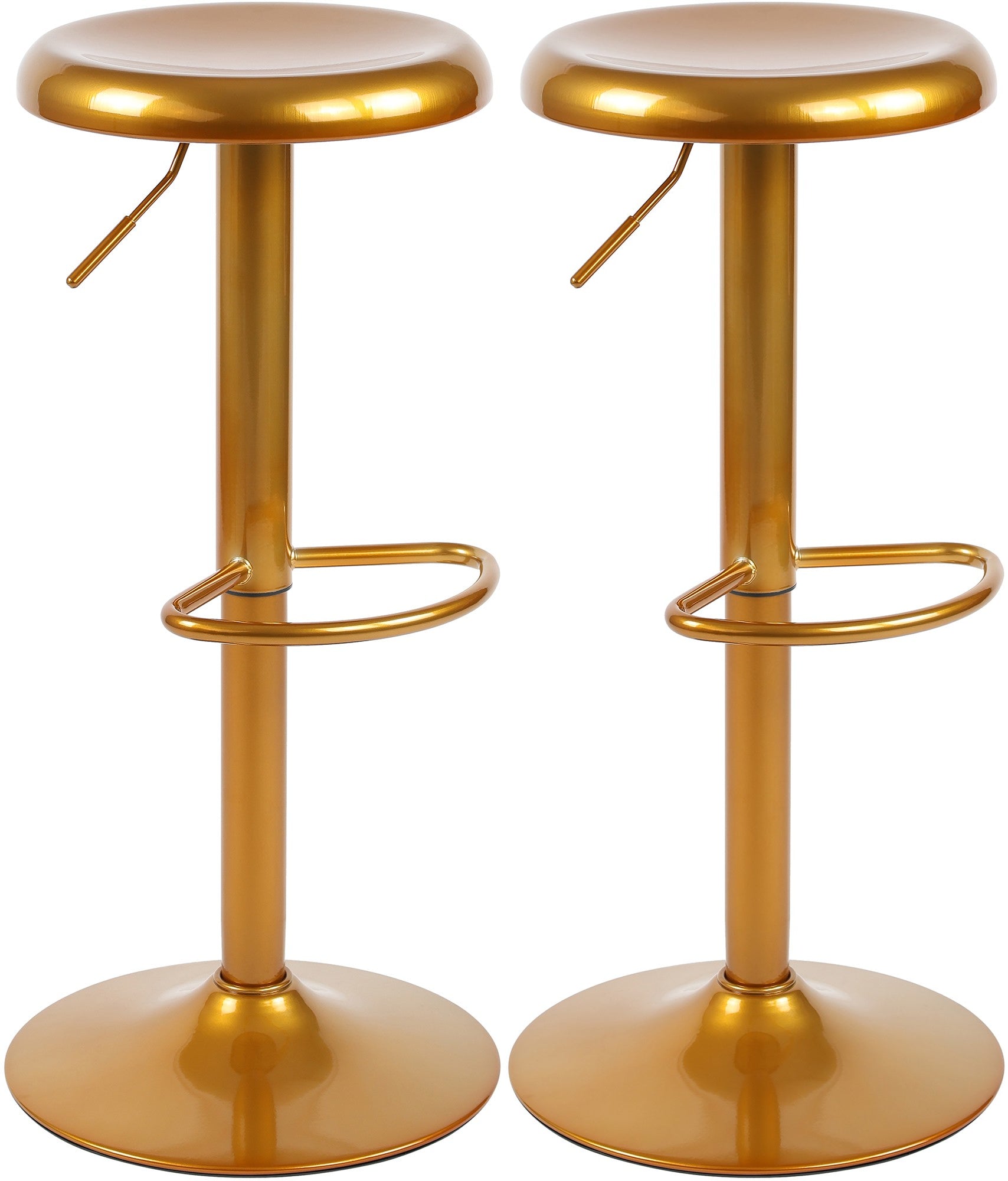 Set van 2 Gouden Barkrukken - Hoge Krukken - Verstelbaar voor Modern Comfort Kleur goud