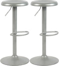 Set van 2 Metalen Barkrukken - Stijlvolle Designkrukken - In Hoogte Verstelbaar 58-78 cm Kleur zilver